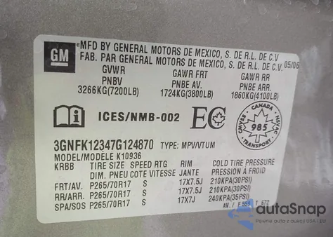 2007 Chevrolet Avalanche 1500 Ls/Lt/Ltz from USA, damaged, VIN 3GNFK12347G124870